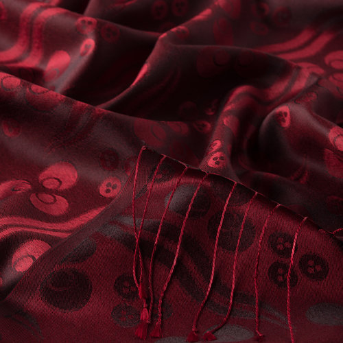 Plum Cintemani Jacquard Silk Scarf