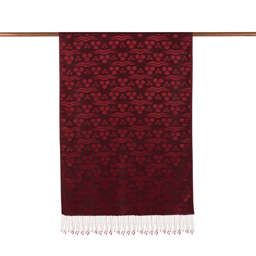 Plum Cintemani Jacquard Silk Scarf