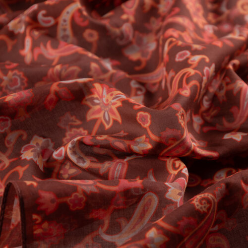 Plum Eastern Garden Cotton Scarf