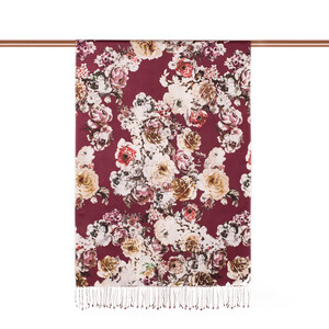 ipekevi - Plum Fleur Print Silk Scarf (1)
