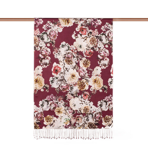 Plum Fleur Print Silk Scarf