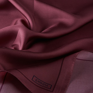 ipekevi - Plum Frame Silk Twill Scarf (1)