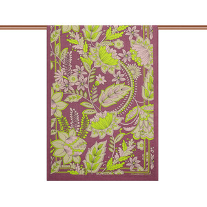 Plum Green Royal Ivy Pattern Tencel Scarf - Thumbnail