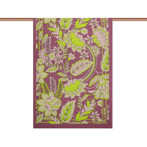 Plum Green Royal Ivy Pattern Tencel Scarf