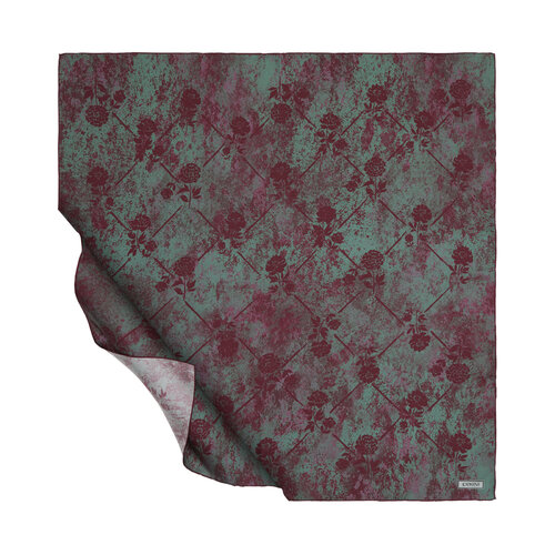 Plum Green Vintage Wall Twill Silk Scarf