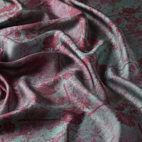 Plum Green Vintage Wall Twill Silk Scarf