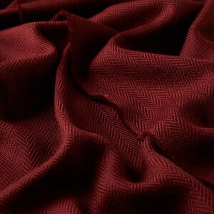 ipekevi - Plum Herringbone Patterned Wool Scarf (1)