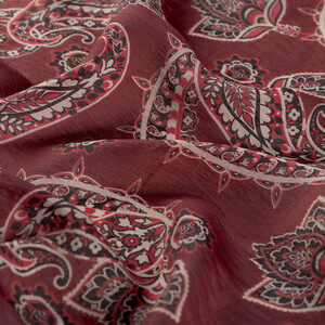 ipekevi - Plum Mezopotamya Model 04 Print Tencel Scarf (1)