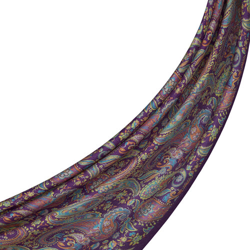 Plum Mezopotamya Print Tencel Scarf