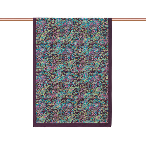 Plum Mezopotamya Print Tencel Scarf