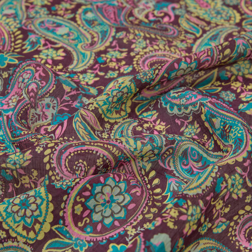Plum Mezopotamya Print Tencel Scarf