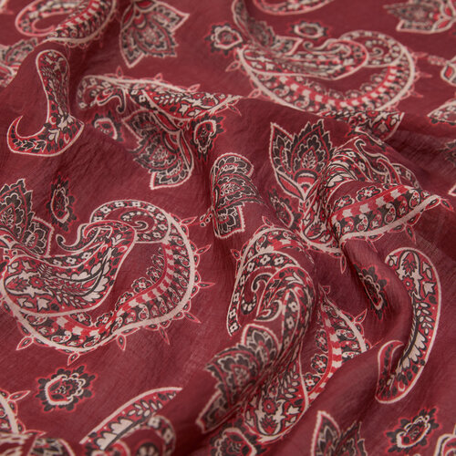 Plum Mezopotamya Print Tencel Scarf