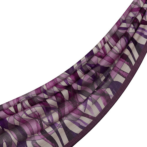 Plum Mono Wave Print Tencel Scarf