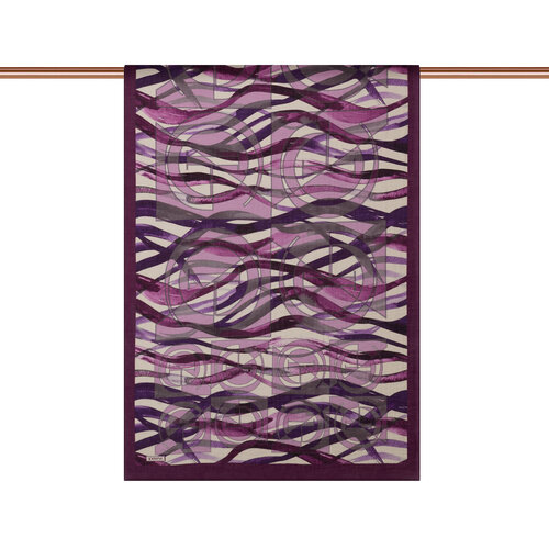 Plum Mono Wave Print Tencel Scarf