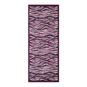 Plum Mono Wave Print Tencel Scarf - Thumbnail