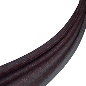 Plum Monogram Print Tencel Scarf - Thumbnail