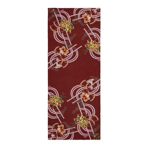 Plum Mystic Garden Print Tencel Scarf - Thumbnail