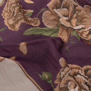 ipekevi - Plum Peony Print Tencel Scarf (1)