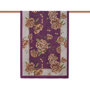 ipekevi - Plum Peony Print Tencel Scarf (1) ipekevi - Plum Peony Print Tencel Scarf (1)