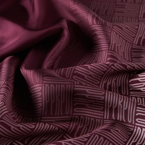 Plum Qufi Pattern Silk Twill Scarf