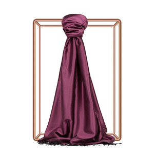 Plum Reversible Silk Scarf - Thumbnail