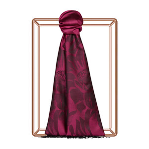 Plum Royal Garden Jacquard Silk Scarf - Thumbnail
