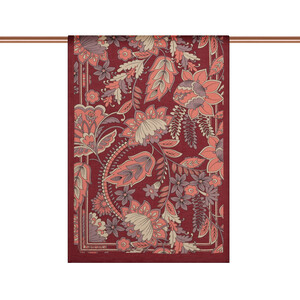 ipekevi - Plum Royal Ivy Pattern Tencel Scarf (1)