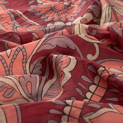 Plum Royal Ivy Pattern Tencel Scarf
