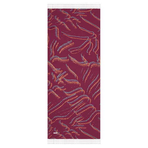 Plum Sand Wave Print Silk Scarf
