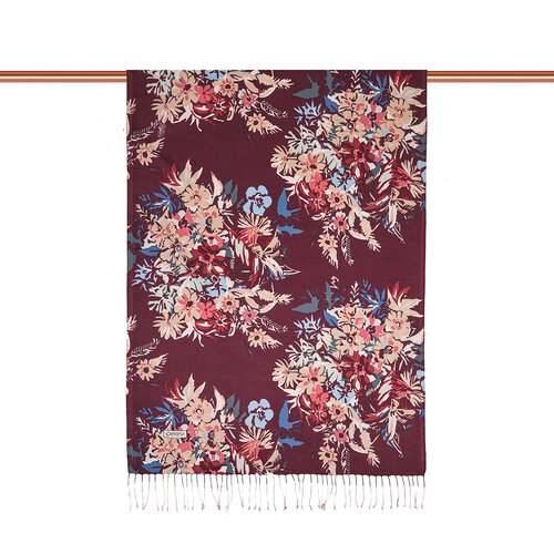 Plum Spring Breeze Print Modal Silk Scarf
