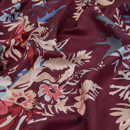 Plum Spring Breeze Print Modal Silk Scarf