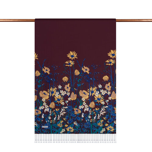 Plum Spring Cascade Print Silk Scarf