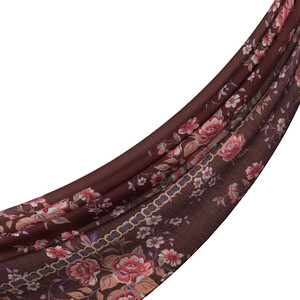 ipekevi - Plum Spring Frame Print Tencel Scarf