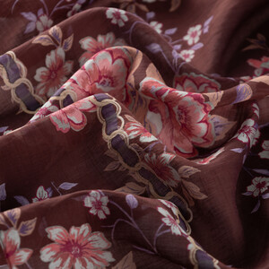 Plum Spring Frame Print Tencel Scarf - Thumbnail