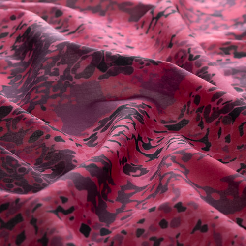 Plum Tropical Abstract Pattern Cotton Scarf