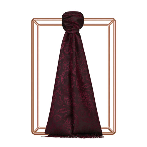 Plum Tulip Jacquard Silk Scarf