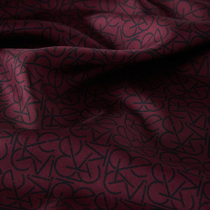 Plum Typo Monogram Silk Twill Scarf - Thumbnail