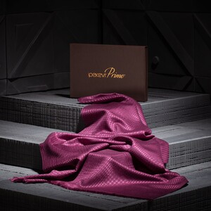 Plum Wool Silk Scarf - Thumbnail