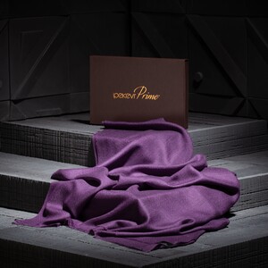 Plum Wool Silk Scarf - Thumbnail