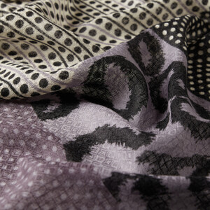 Polka Dream Print Wool Silk Scarf Model 01 - Thumbnail