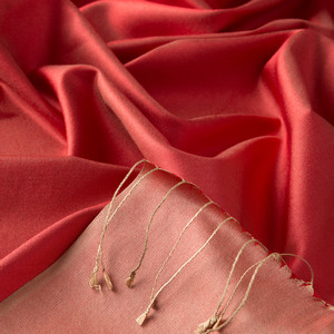 Pomegranate Flower Reversible Silk Scarf - Thumbnail
