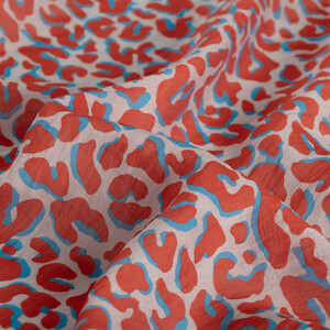 Pomegranate Leopar Print Tencel Scarf - Thumbnail