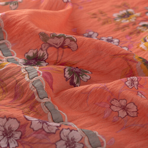 Pomegranate Spring Frame Print Tencel Scarf