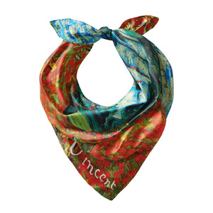 Poppy Field Satin Silk Pocket Square - Thumbnail