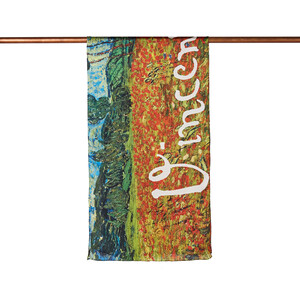Poppy Field Satin Silk Scarf - Thumbnail