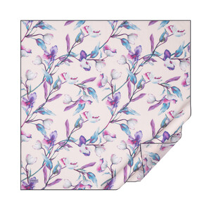 Powder Blue Magnolia Cotton Scarf - Thumbnail