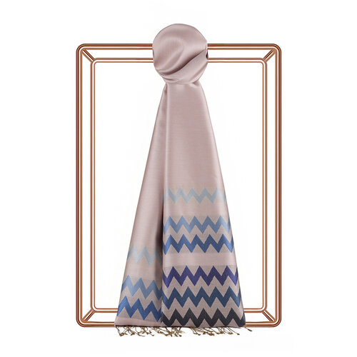 Powder Blue Zizgag Silk Scarf