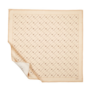 Powder Brown Monogram Silk Twill Scarf - Thumbnail