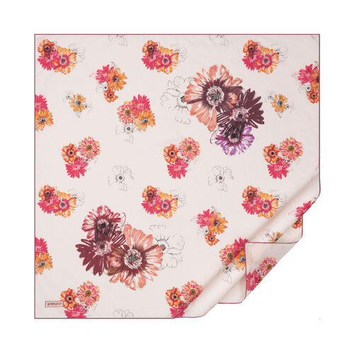 Powder Burgundy Single Bloom Cotton Scarf