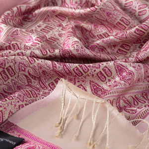 Powder Jacquard Hand Woven Prime Silk Scarf - Thumbnail